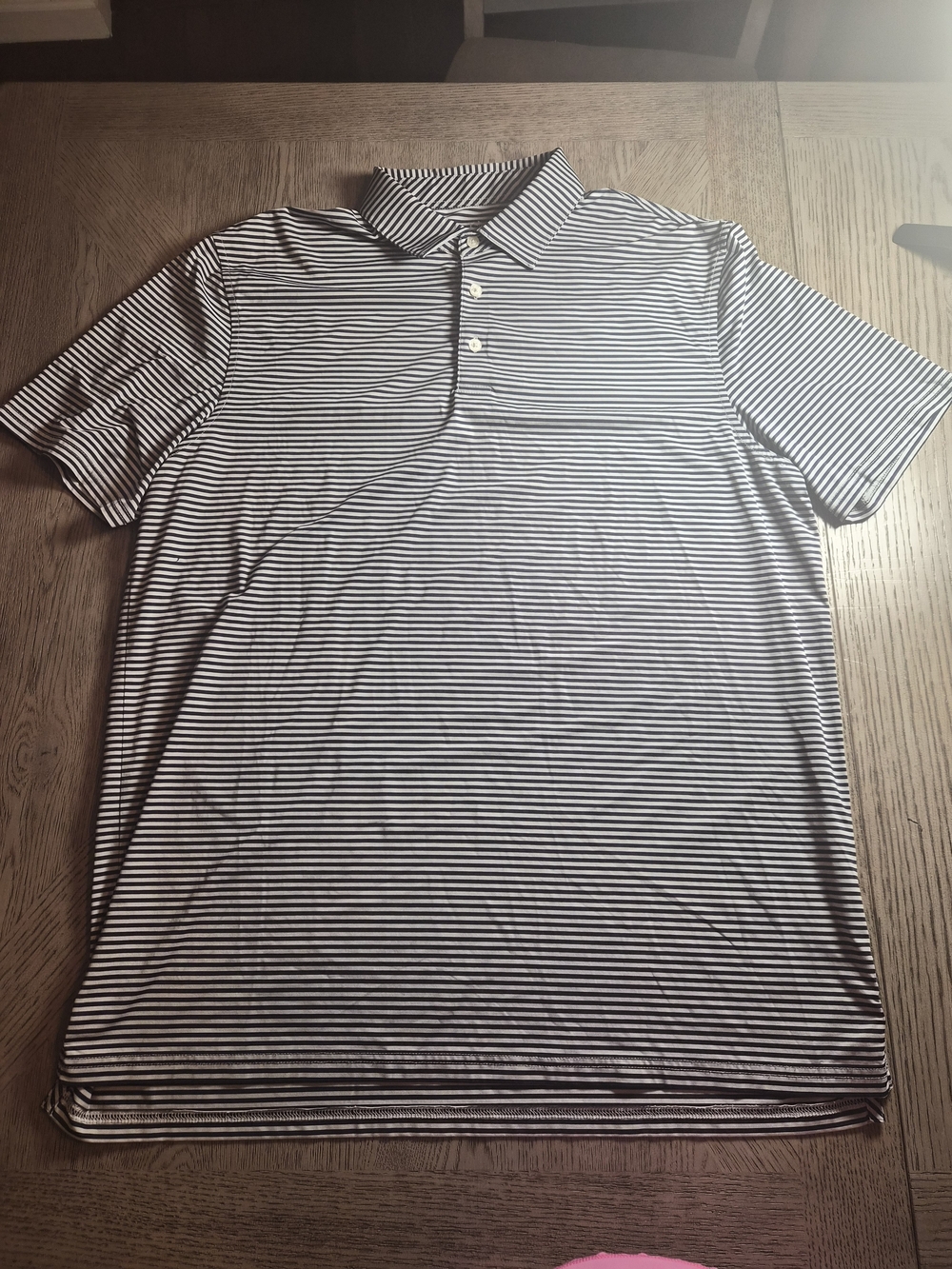 Southern Tide Men's Navy and White Striped Polo